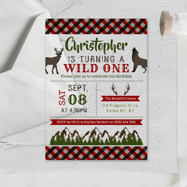 Invitaciones Acrílicas Fiesta de cumpleaños de Wild One Boys (Subido por el creador)