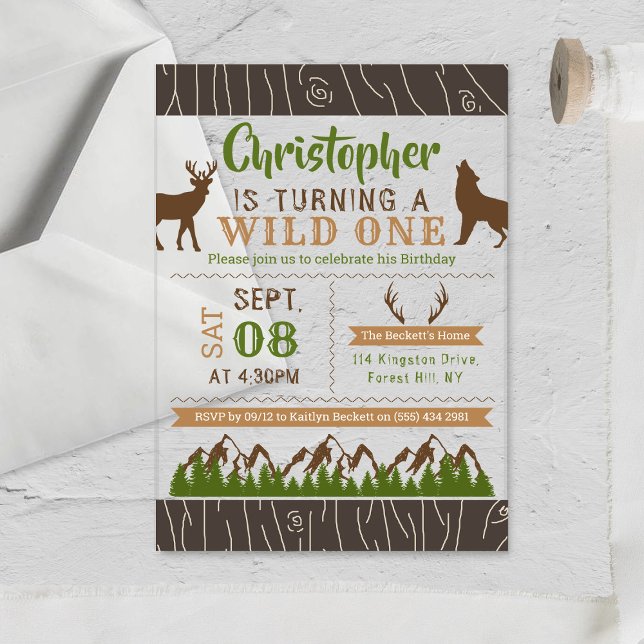 Invitaciones Acrílicas Fiesta de cumpleaños de Wild One Boys (Subido por el creador)