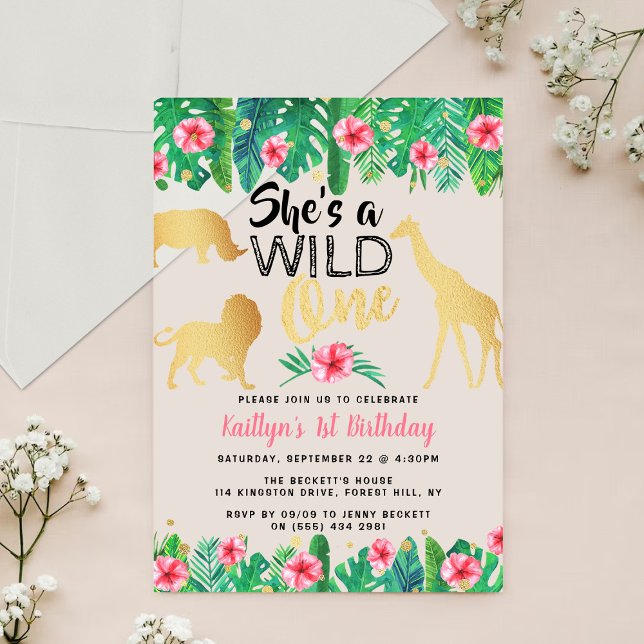 Invitaciones Acrílicas Fiesta de cumpleaños de Wild One Chicas (Subido por el creador)