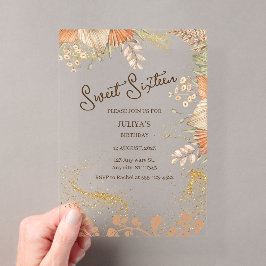 Invitaciones Acrílicas Fiesta de cumpleaños estilo bohemio sweet 16