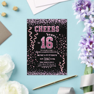 Invitaciones Acrílicas Fiesta de cumpleaños número 16 con piedras de estr