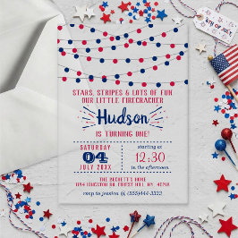 Invitaciones Acrílicas Fiesta de cumpleaños número 1 Little Firecracker 4