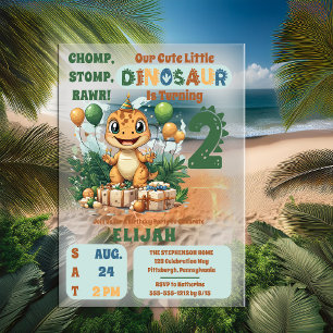 Invitaciones Acrílicas Fiesta de cumpleaños número 2 del adorable niño di