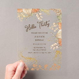 Invitaciones Acrílicas Fiesta de cumpleaños número 30 estilo bohemio