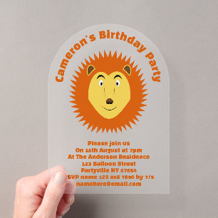 Invitaciones Acrílicas Fiesta de cumpleaños personalizada Leo signo del z