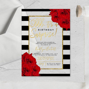 Invitaciones Acrílicas Fiesta de Cumpleaños Sorpresa Chic Moderno de Lujo