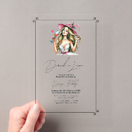 Invitaciones Acrílicas Fiesta de Despedida de Soltera Chic Borracha Enamo