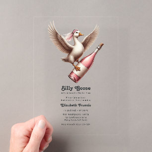 Invitaciones Acrílicas Fiesta de Despedida de Soltera Divertida Silvestre