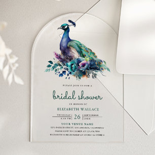 Invitaciones Acrílicas Fiesta de Despedida de Soltera Floral Verde Esmera