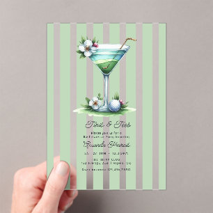 Invitaciones Acrílicas Fiesta de Despedida de Soltera Preppy Chic Martini