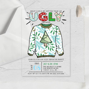 Invitaciones Acrílicas Fiesta de feriado de sudaderas Navidades