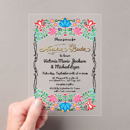 Invitaciones Acrílicas Fiesta de Fiesta Mexicana de Arte Folclórico Nuest