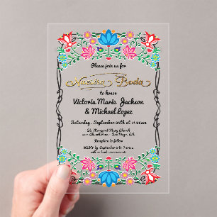 Invitaciones Acrílicas Fiesta de Fiesta Mexicana de Arte Folclórico Nuest