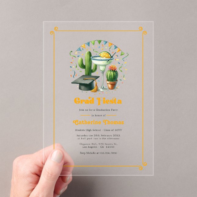 Invitaciones Acrílicas Fiesta de Graduación (Insitu (portátil))