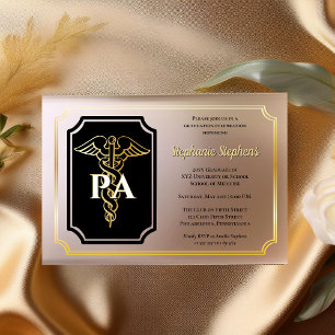 Invitaciones Acrílicas Fiesta de Graduación de Asistente Médico Elegante 