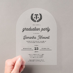 Invitaciones Acrílicas Fiesta de graduación de la escuela de enfermería N