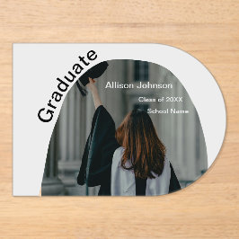 Invitaciones Acrílicas fiesta de graduación simple y elegante de fotograf