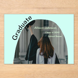 Invitaciones Acrílicas fiesta de graduación simple y elegante de fotograf