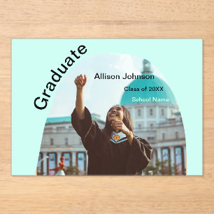Invitaciones Acrílicas fiesta de graduación simple y elegante de fotograf