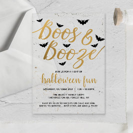 Invitaciones Acrílicas Fiesta de Halloween de Boos & Booze
