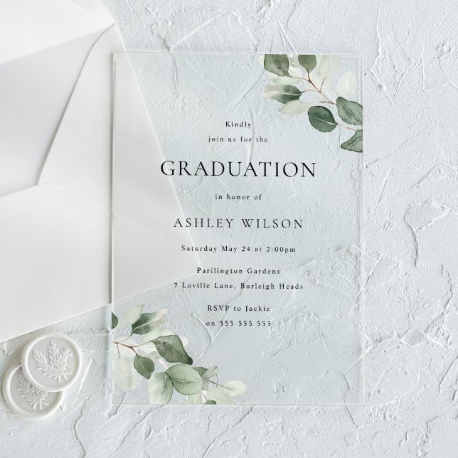 Invitaciones Acrílicas Fiesta de la celebración de la graduación de la ho (Subido por el creador)