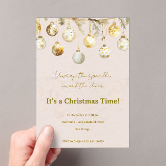 Invitaciones Acrílicas fiesta de Navidad