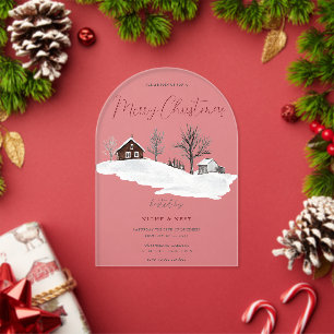 Invitaciones Acrílicas Fiesta de Navidad Corporativa / Feliz Navidad Fami