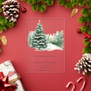 Invitaciones Acrílicas Fiesta de Navidad Corporativa Moderna y Elegante