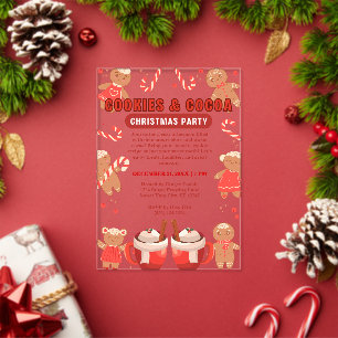 Invitaciones Acrílicas Fiesta de Navidad de Cookies & Coca Bar