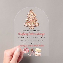 Invitaciones Acrílicas Fiesta de Navidad de Intercambio de Galletas