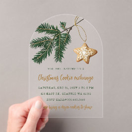 Invitaciones Acrílicas Fiesta de Navidad de intercambio de galletas