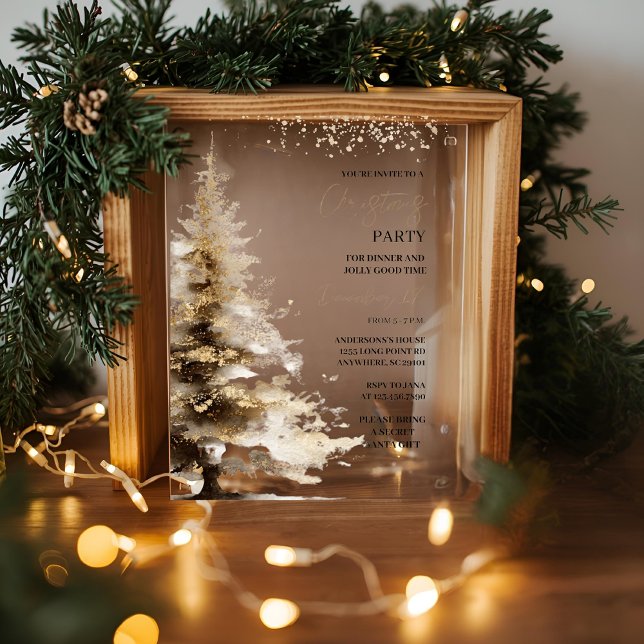 Invitaciones Acrílicas Fiesta de Navidad de Lujo (Subido por el creador)