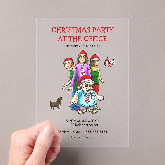 Invitaciones Acrílicas Fiesta de Navidad en la Oficina (Insitu (portátil))