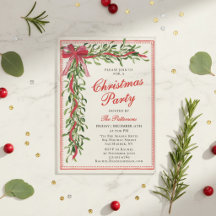 Fiesta de Navidad Muérdago con Lazo Moderno Invita