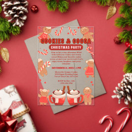 Invitaciones Acrílicas Fiesta de Navidades de Cookies & Coca Bar