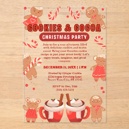 Invitaciones Acrílicas Fiesta de Navidades de Cookies & Coca Bar