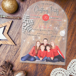 Invitaciones Acrílicas Fiesta de Navidades de fotografía familiar