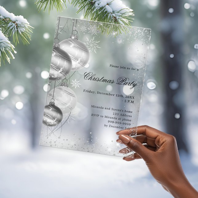 Invitaciones Acrílicas fiesta  de Navidades de heladas de burbujas platea (Subido por el creador)