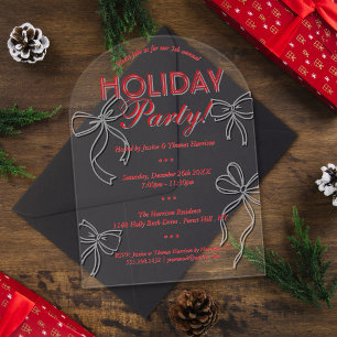 Invitaciones Acrílicas Fiesta de Navidades de vacaciones de Coquette con 