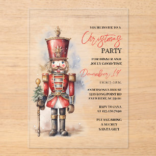 Invitaciones Acrílicas "Fiesta de Navidades desnudistas Festividad