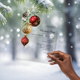 Invitaciones Acrílicas Fiesta de Navidades helados del negocio del oro ro