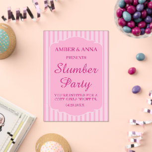 Invitaciones Acrílicas FIESTA DE PijAMAS PERSONALIZADA CON NOMBRE DE COLO