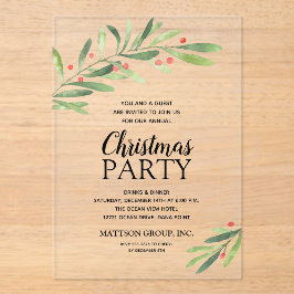 Invitaciones Acrílicas Fiesta de Sucursales y Navidades de Berries