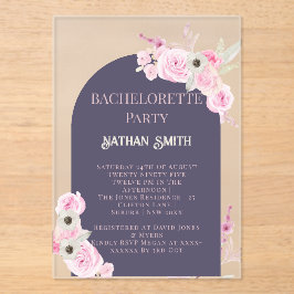 Invitaciones Acrílicas Fiesta de verano de Bachelorette para el Arco Flor