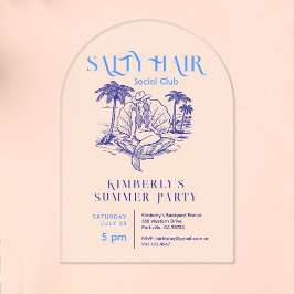 Invitaciones Acrílicas Fiesta de verano de Cowgirl de sirvienta azul cost