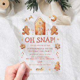 Invitaciones Acrílicas Fiesta decorativo de la casa Snap Gingerbread