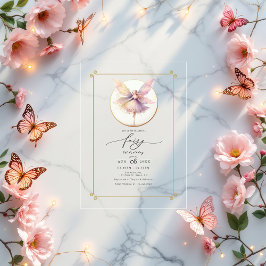Invitaciones Acrílicas Fiesta del primer cumpleaños de Fairy
