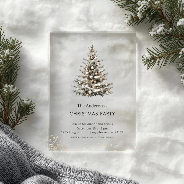 Invitaciones Acrílicas Fiesta elegante de árbol de Navidad  (Subido por el creador)