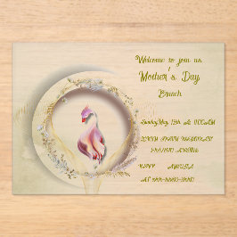 Invitaciones Acrílicas Fiesta MADRE moda de cisnes