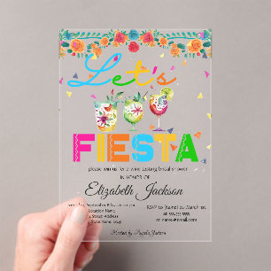 Invitaciones Acrílicas Fiesta Mexicana Despedida de Soltera